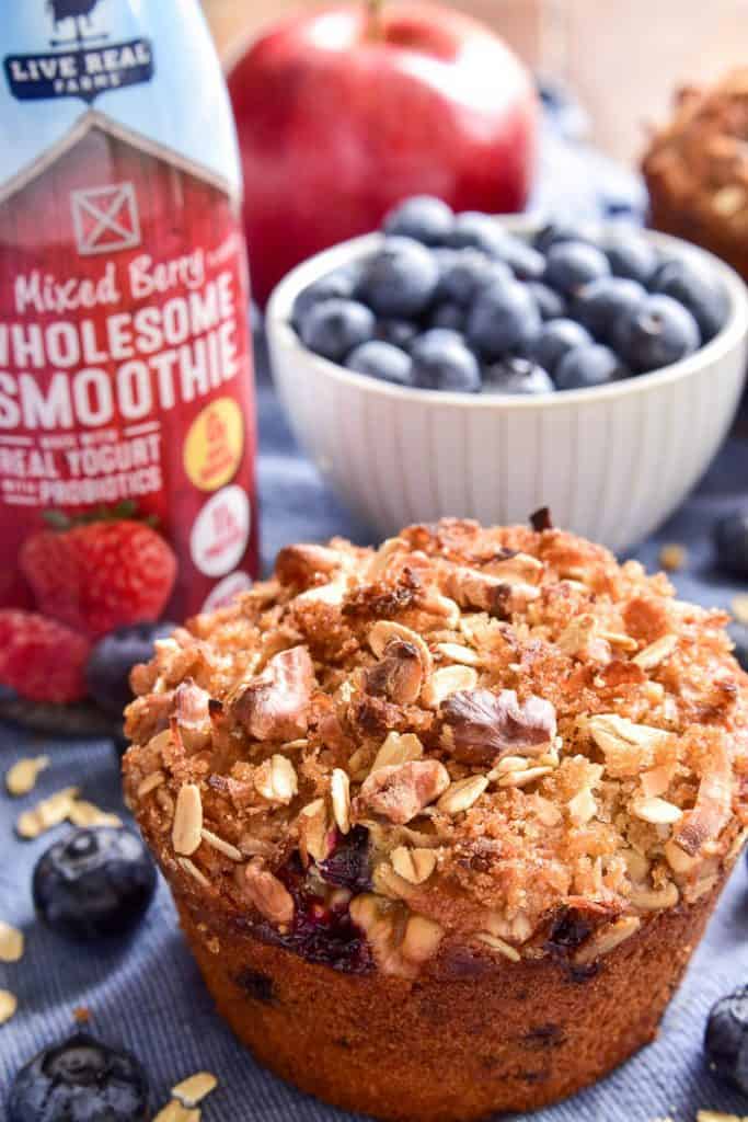 Superfood Apple Blueberry Muffins