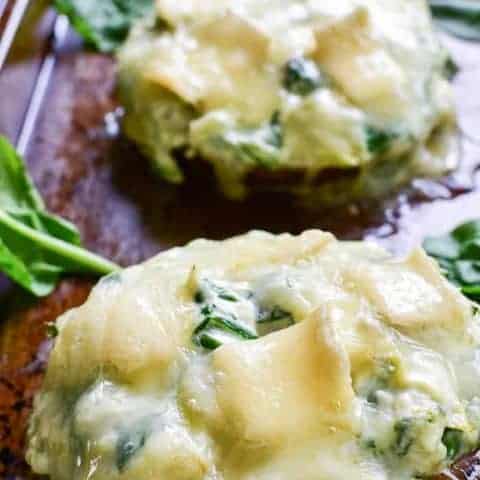 Spinach Artichoke Stuffed Portobellos