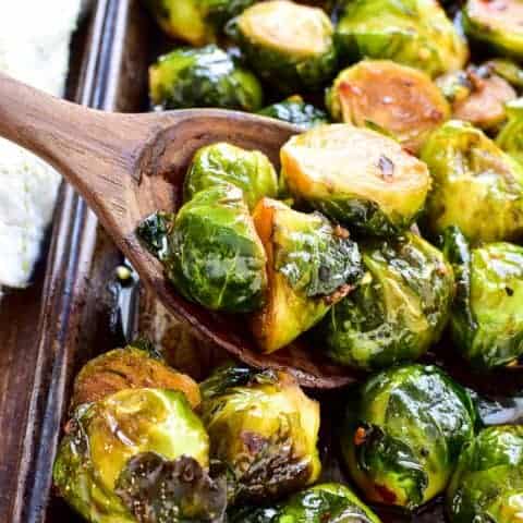 Honey Soy Roasted Brussels Sprouts