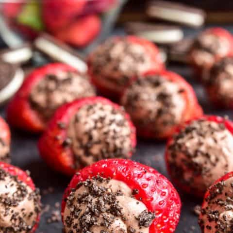 Chocolate Mousse Stuffed Strawberries