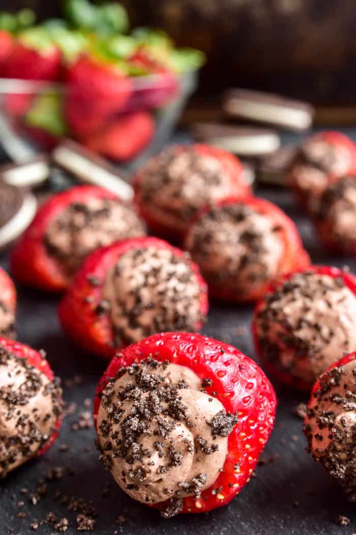 Chocolate Mousse Stuffed Strawberries