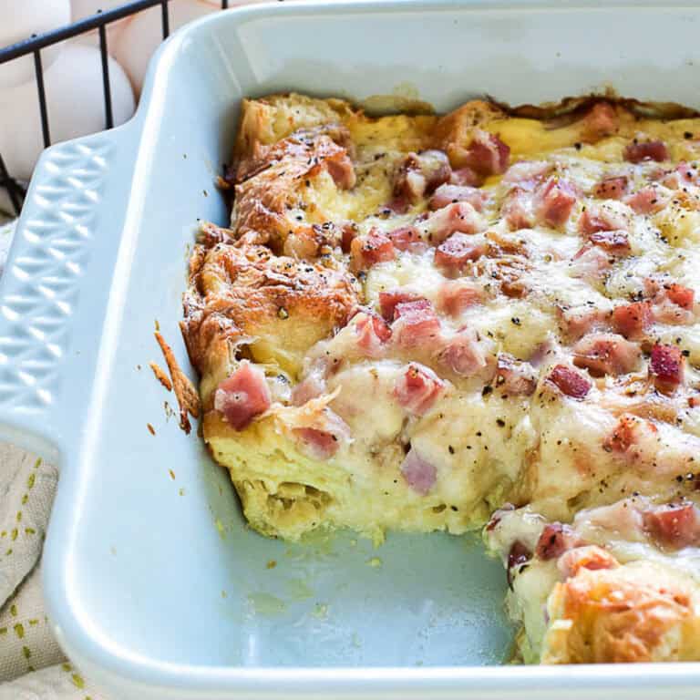 Ham & Cheese Croissant Egg Bake