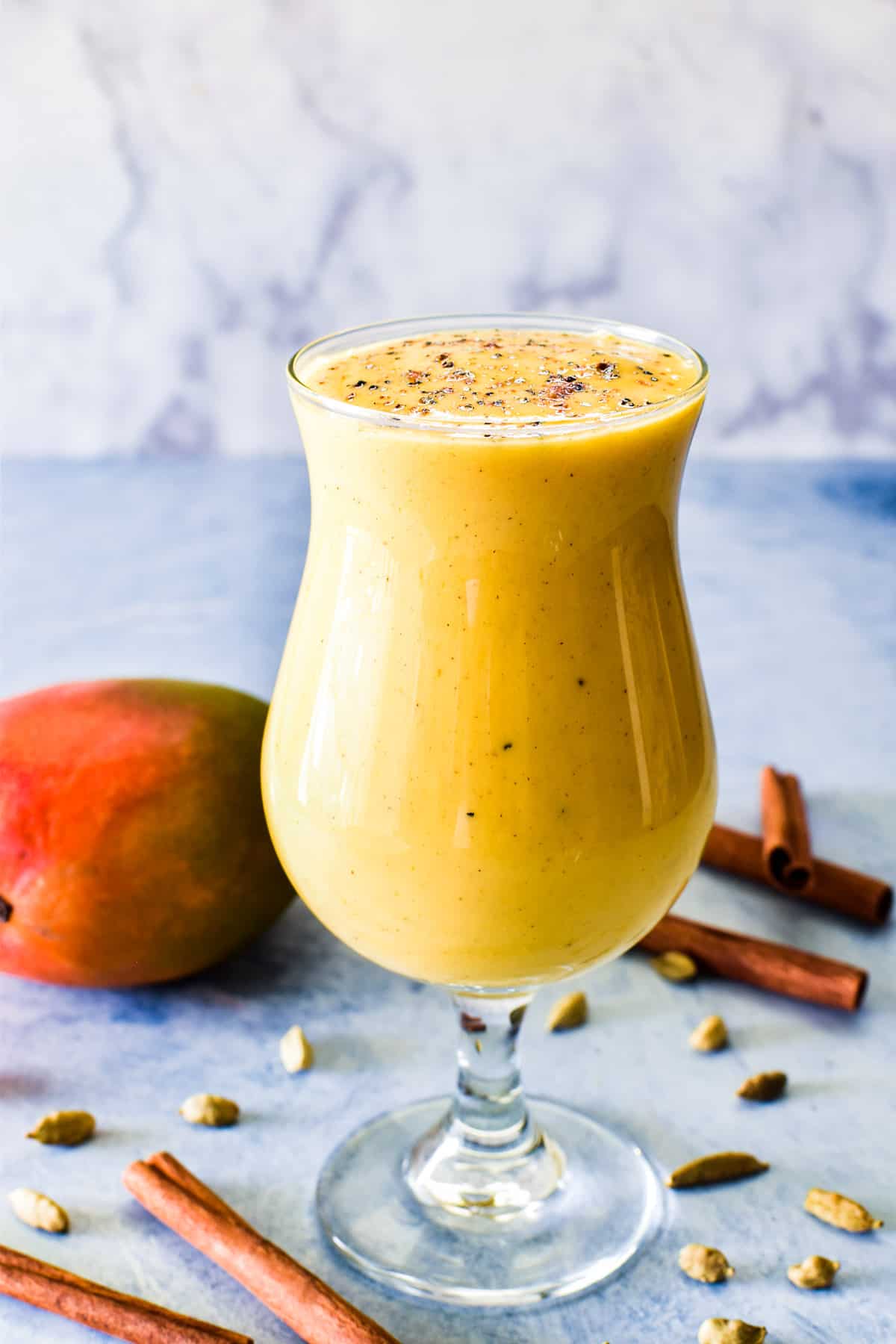 Mango Lassi in a serving glass