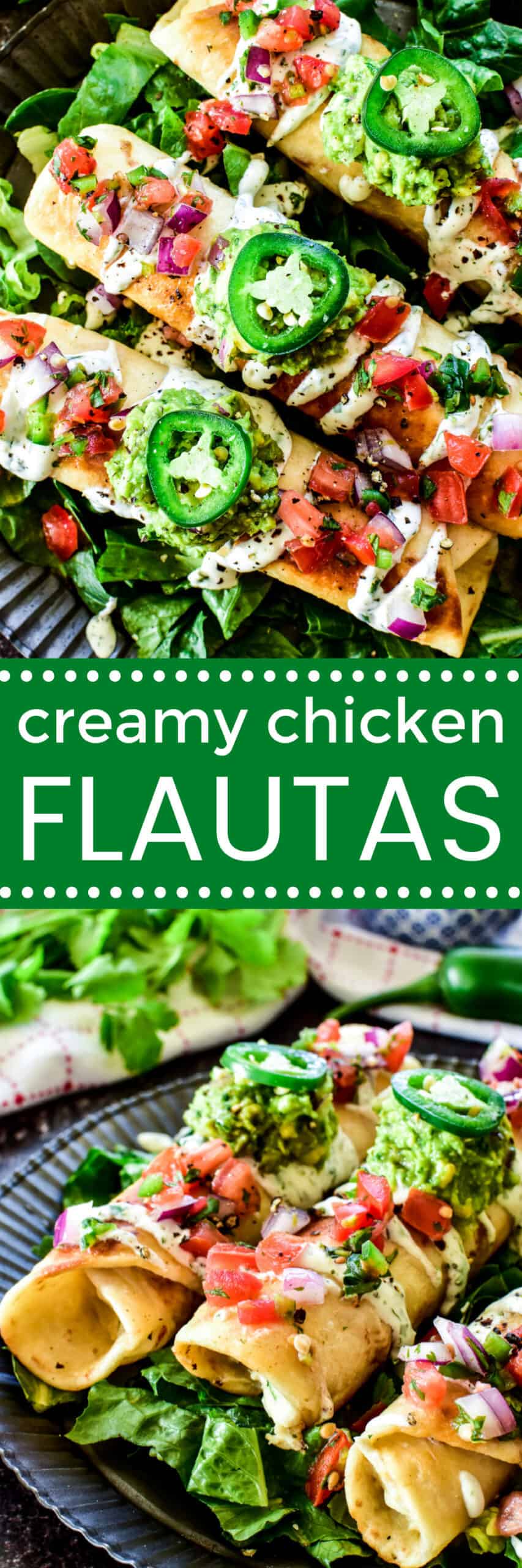 Collage image of Chicken Flautas