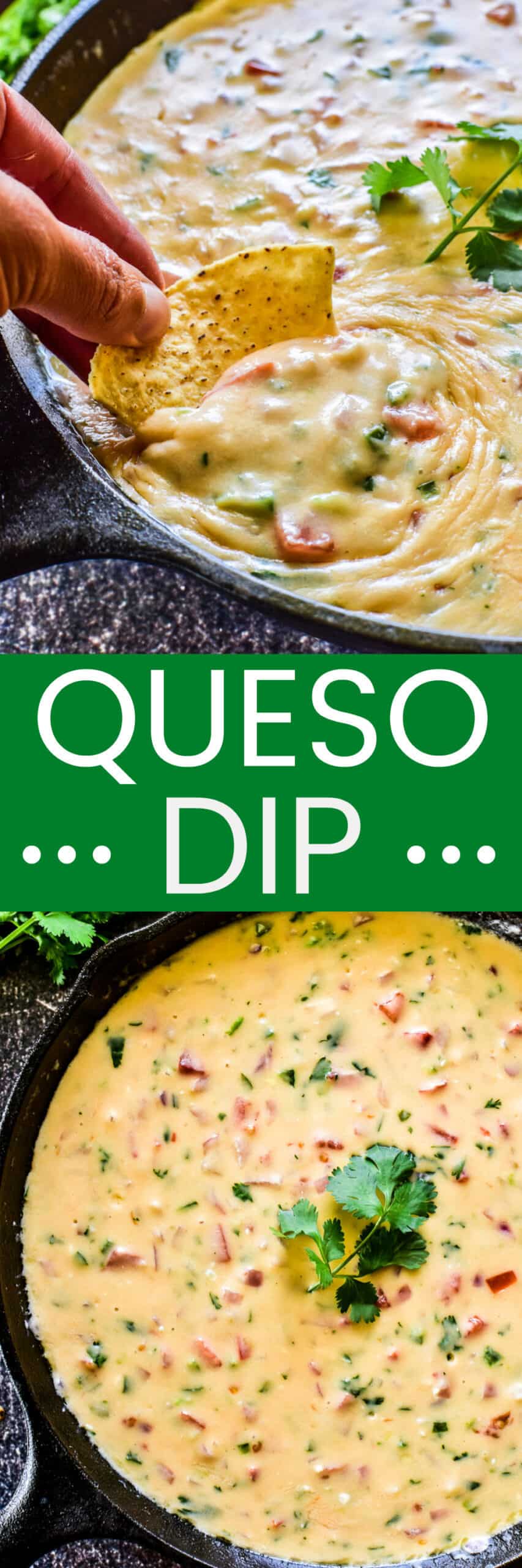 Collage image of Queso Dip