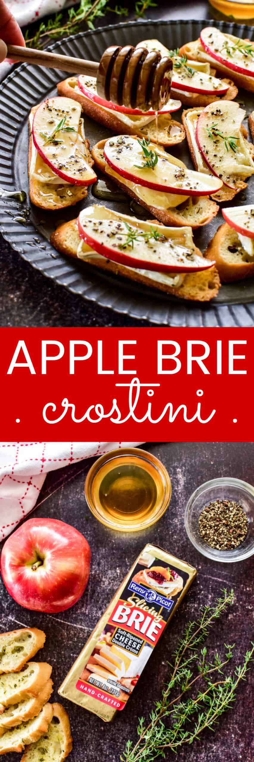 Apple Brie Crostini collage image