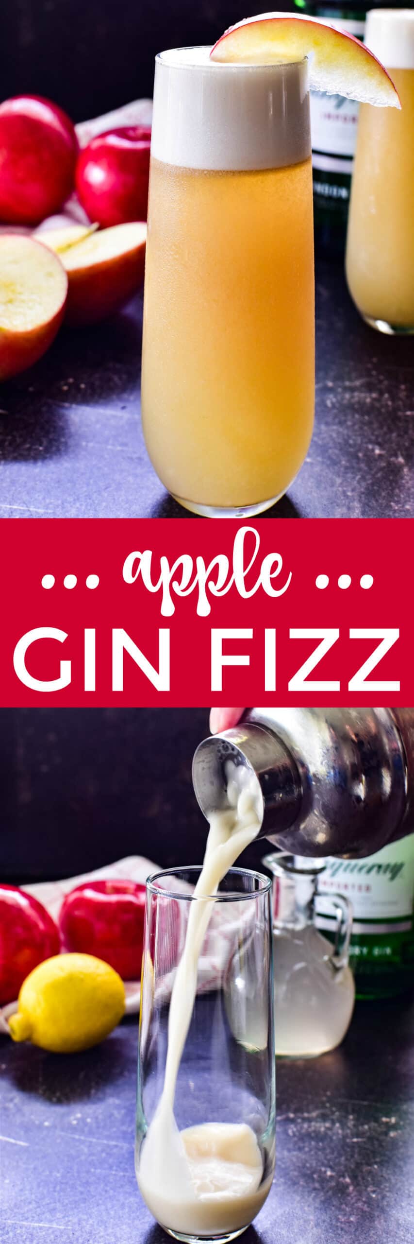 Collage image of Apple Gin Fizz