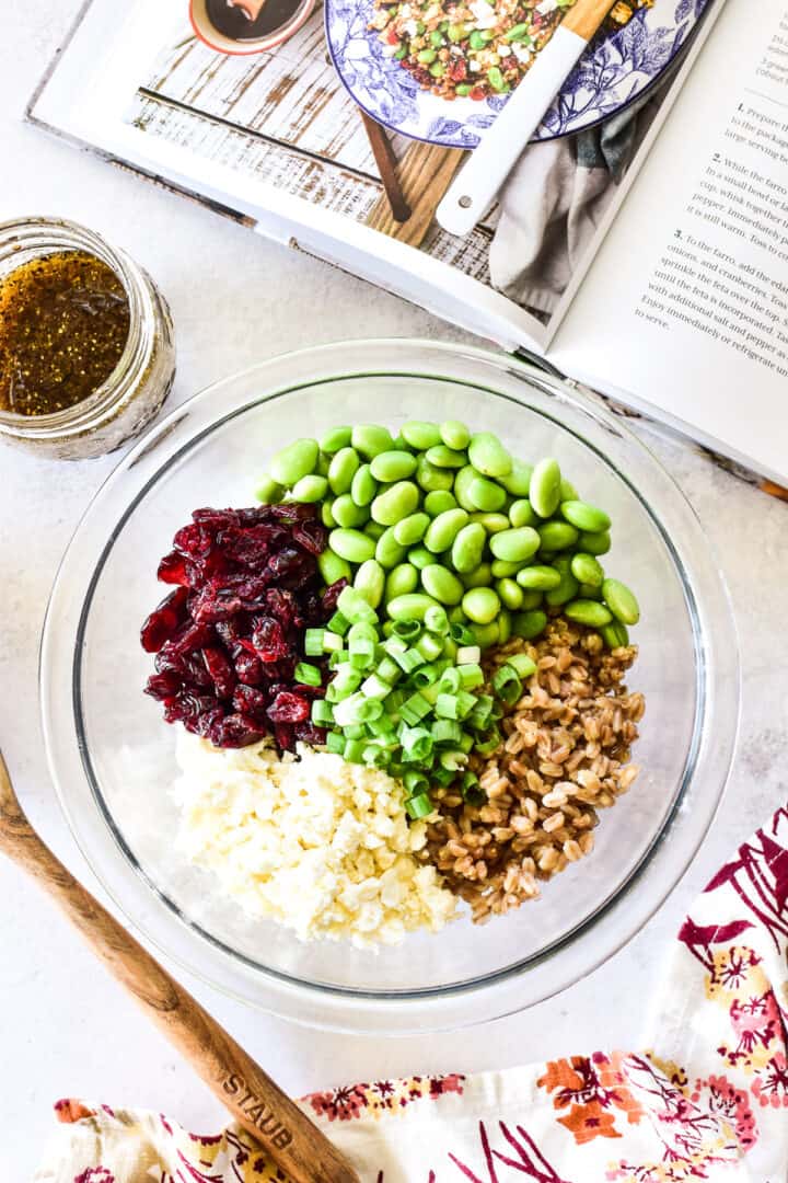 Balsamic Farro Salad with Edamame & Cranberries Lemon Tree Dwelling