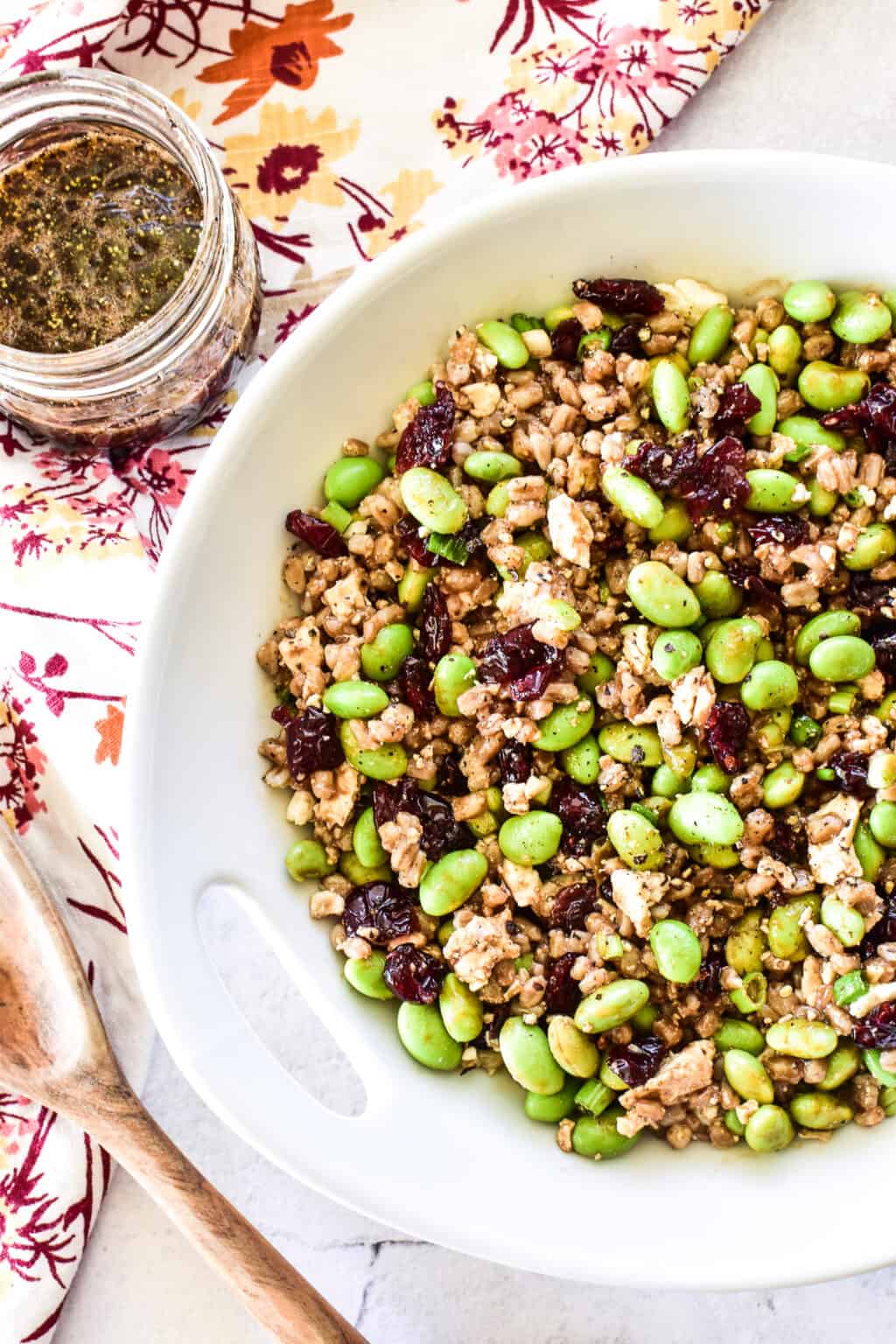Balsamic Farro Salad with Edamame & Cranberries Lemon Tree Dwelling