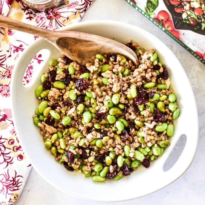 Balsamic Farro Salad with Edamame & Cranberries