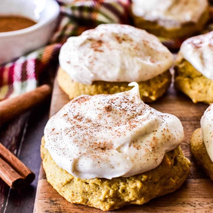 Soft Pumpkin Cookies with Cream Cheese Frosting