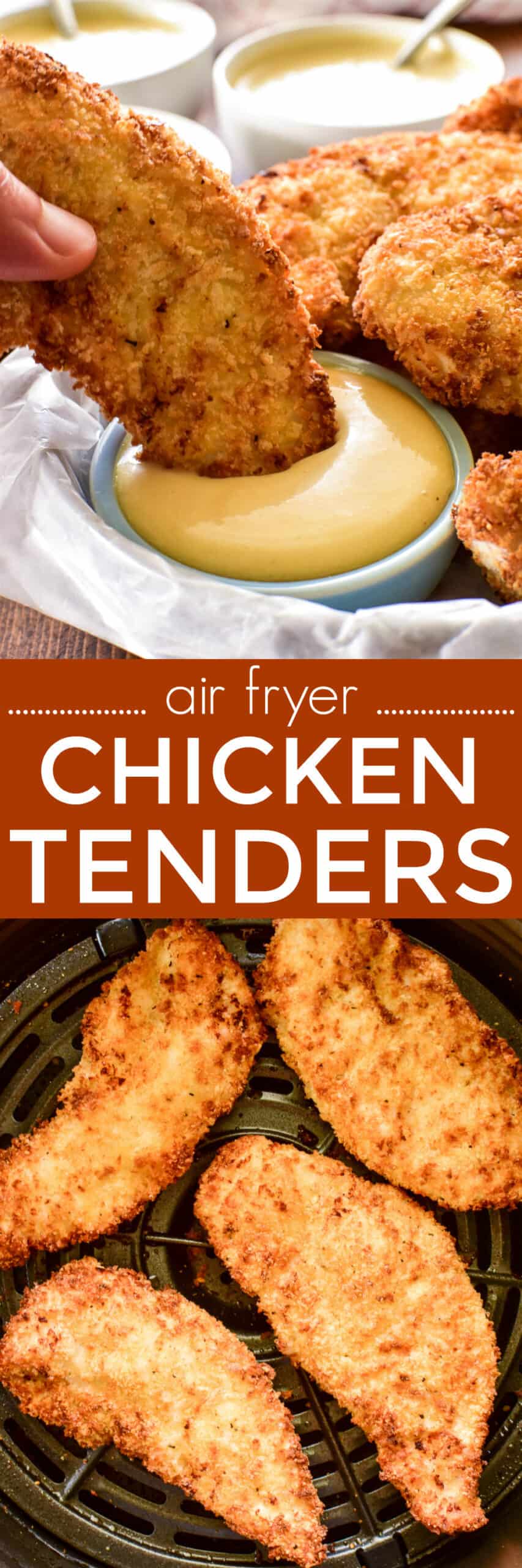 Collage image of Air Fryer Chicken Tenders