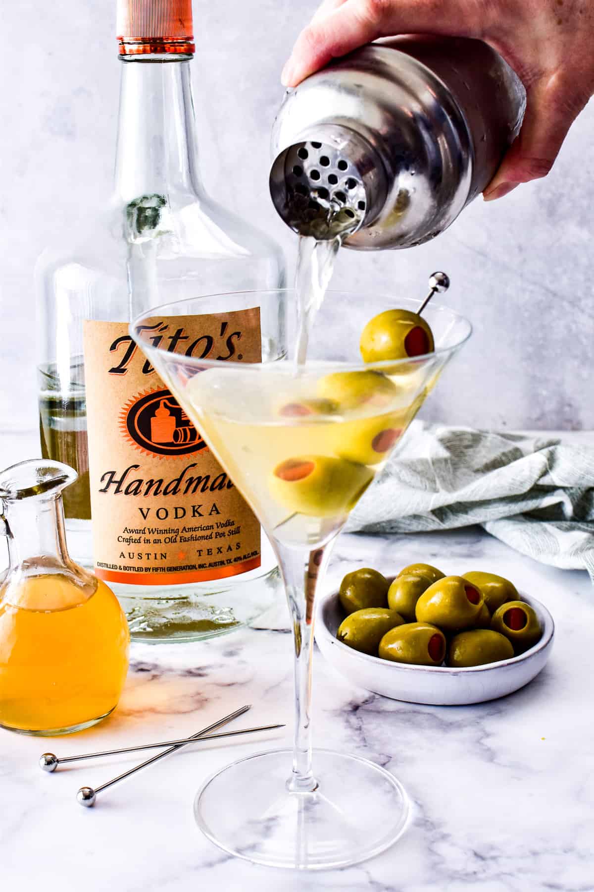 The Perfect Dirty Martini Mocktail - Entirely Elizabeth