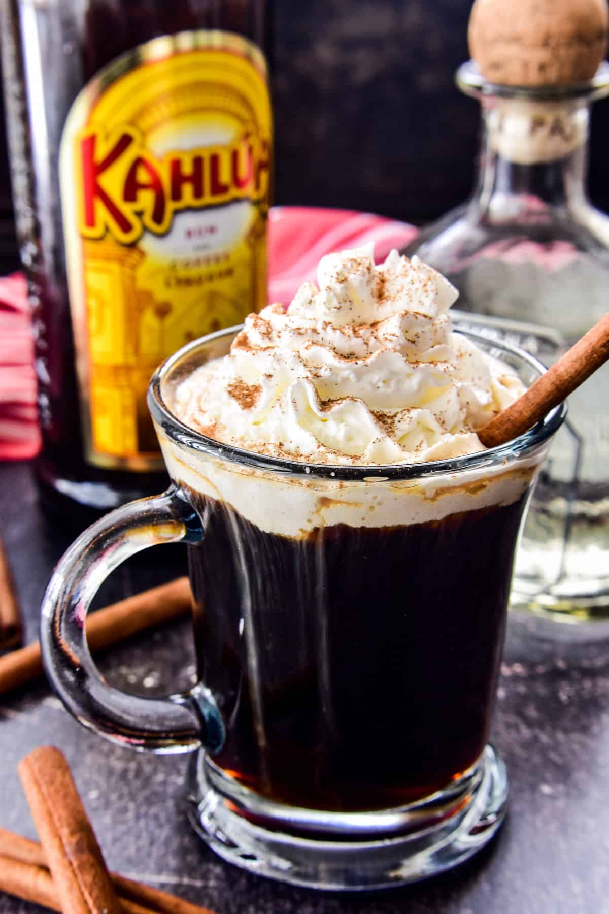 Mexican Coffee Cocktail in a glass mug