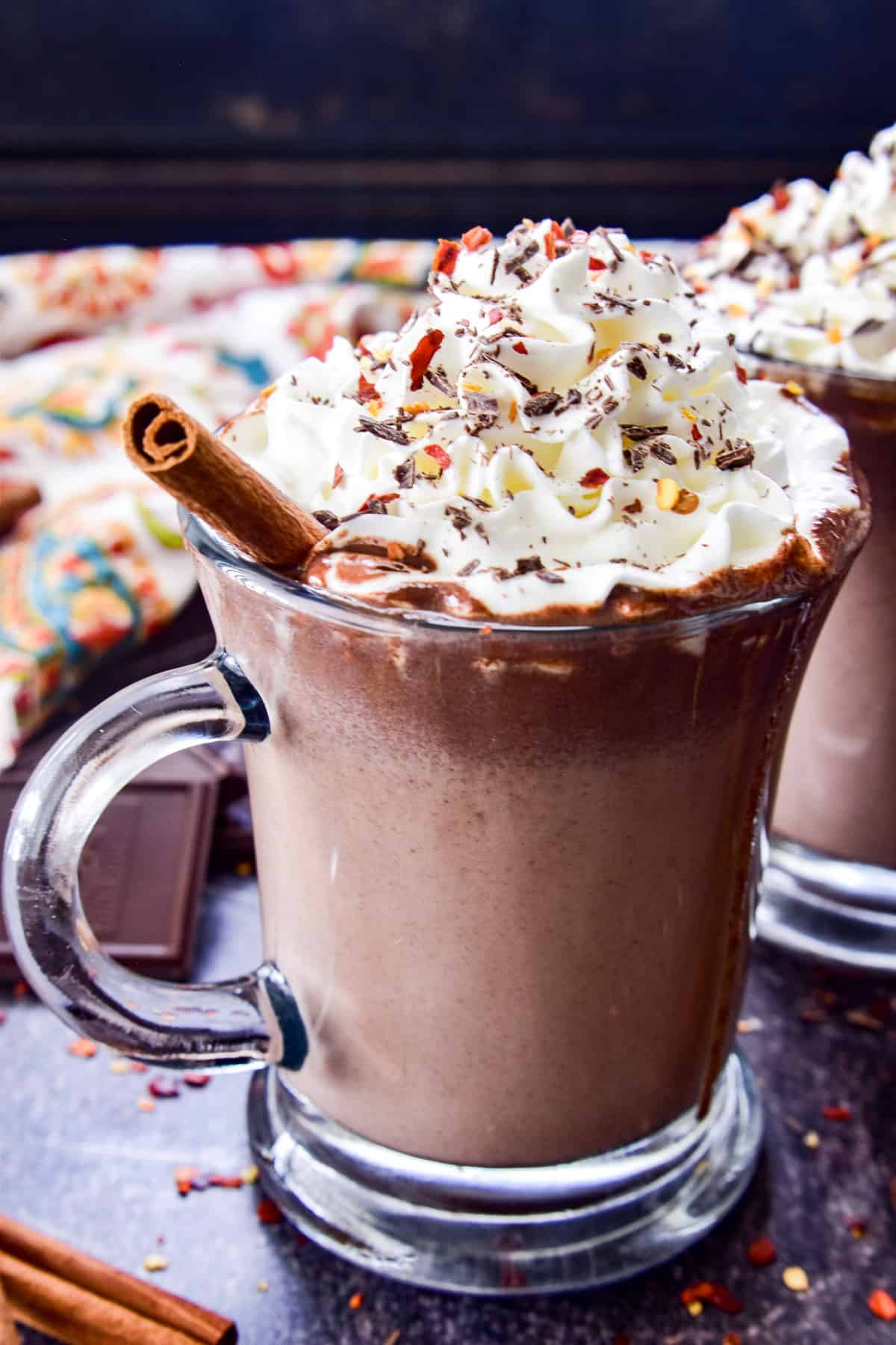 Close-up of Mexican Hot Chocolate in a mug