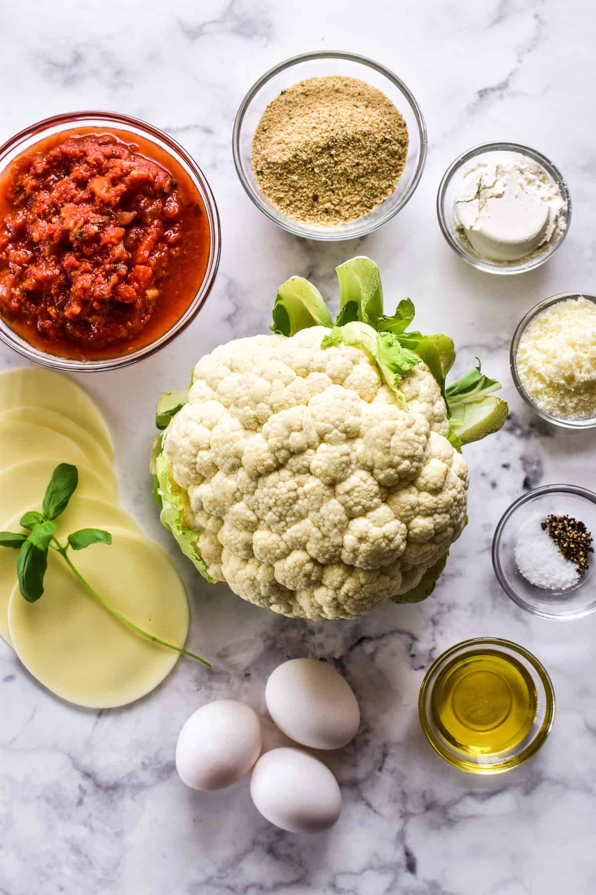 Cauliflower Parmesan ingreidents