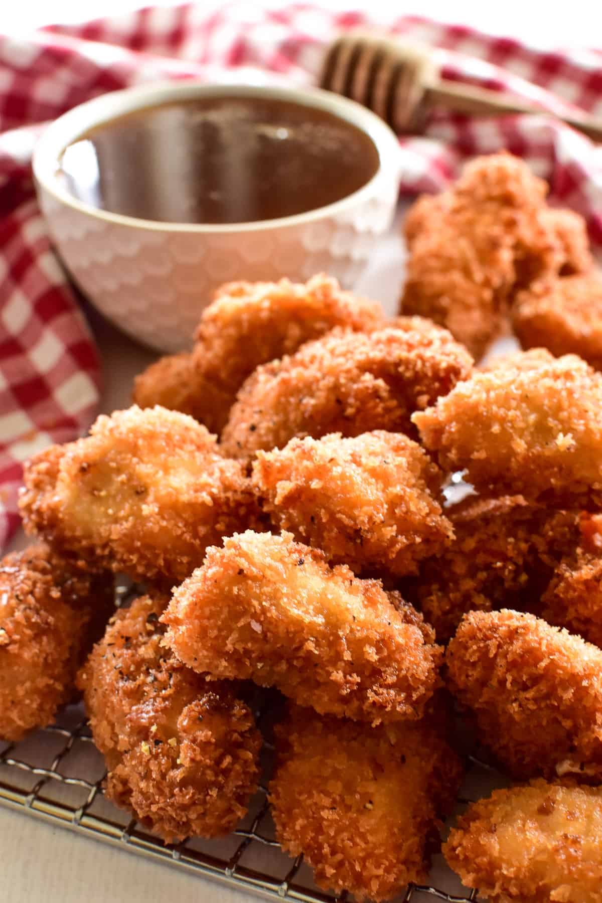 Crispy Chicken Nuggets with Hot Honey 