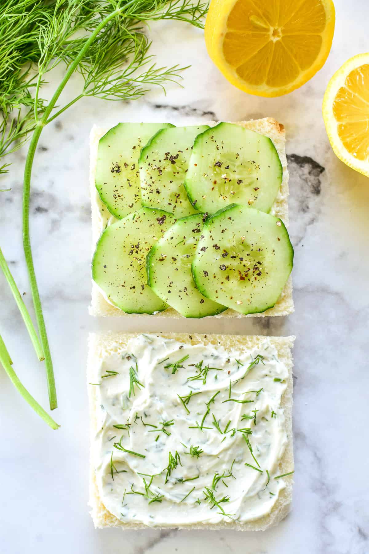 Cucumber Sandwich assembly photo