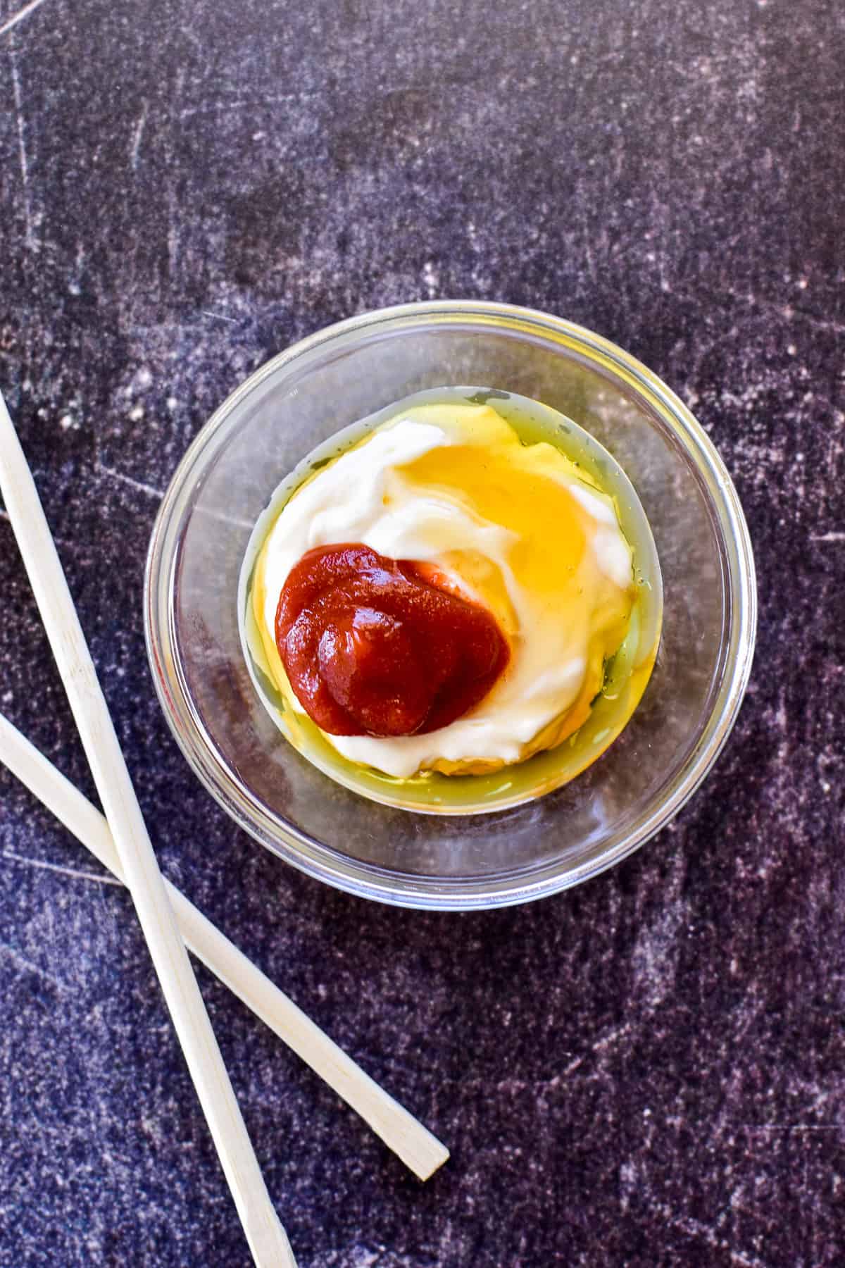 Spicy Mayo ingredients in a mixing bowl