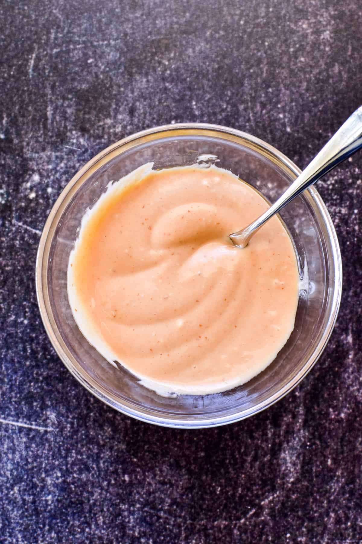 Spicy Mayo in a mixing bowl
