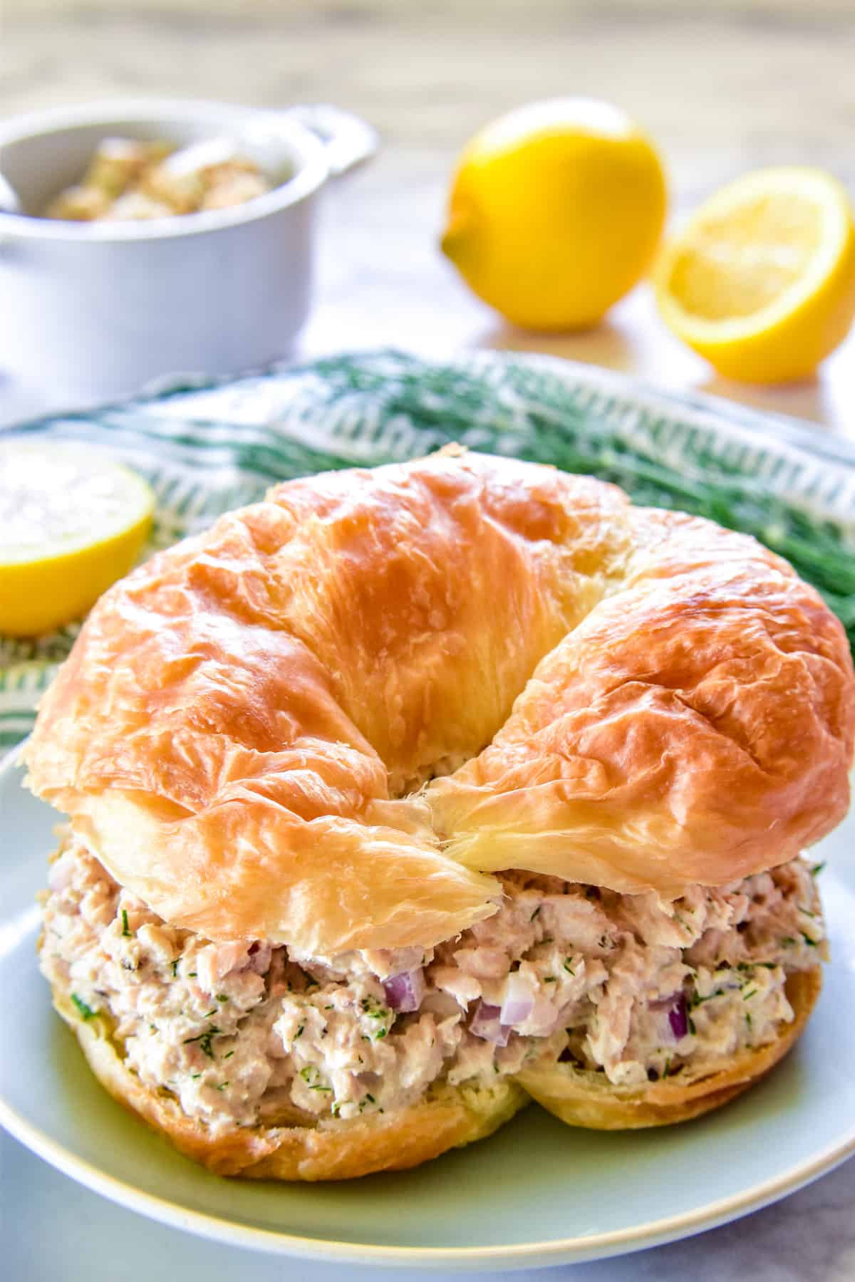 Salmon Salad on a croissant