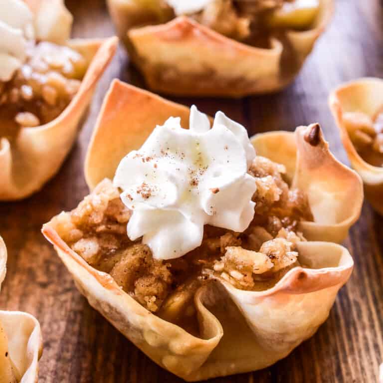 Apple Cheesecake Wonton Cups