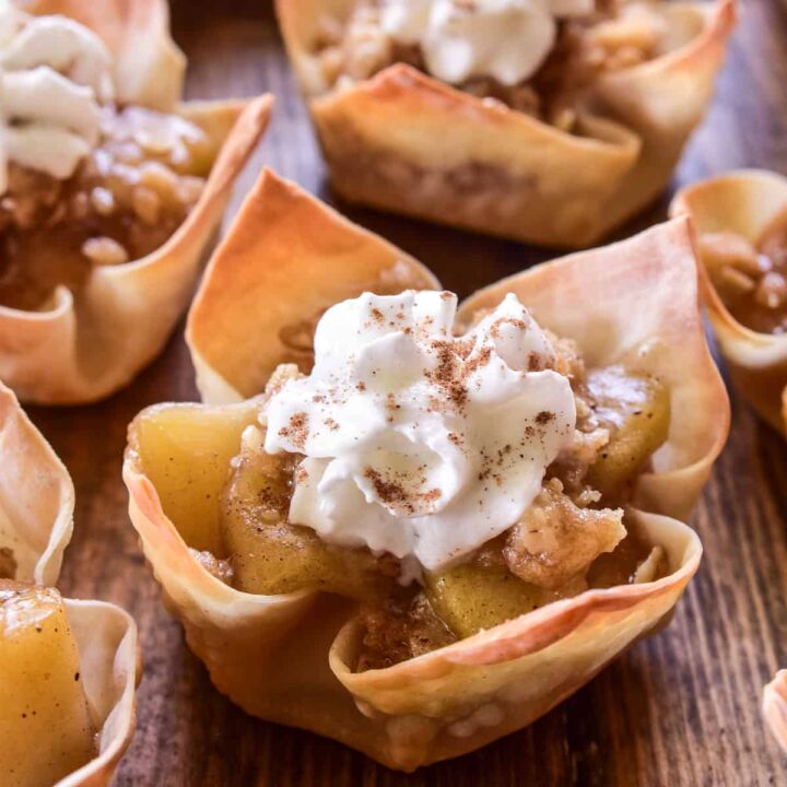 Apple Cheesecake Wonton Cups