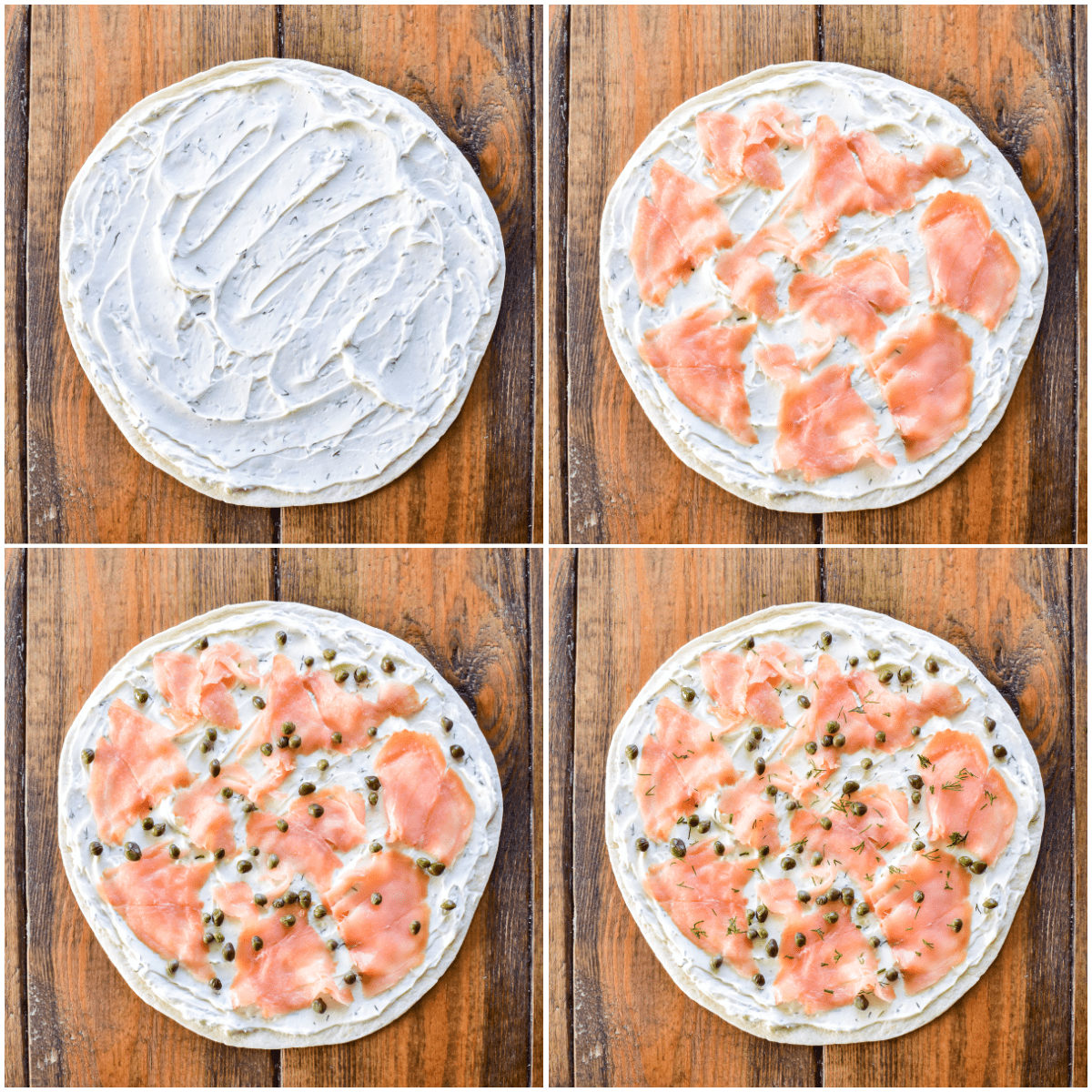 Step by step how to make Lox Cream Cheese Pinwheels