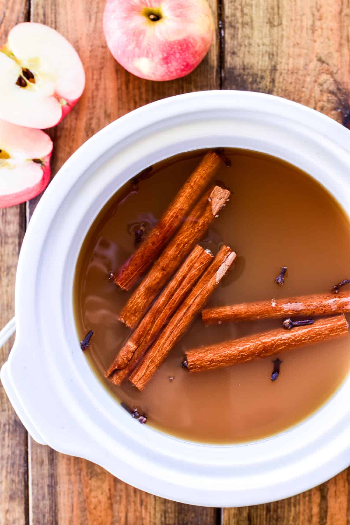 Spiked Apple Cider in a slow cooker