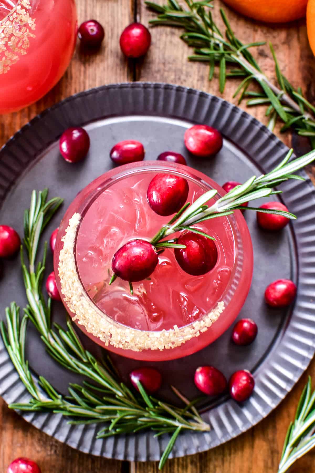 Overhead image of Cranberry Margarita