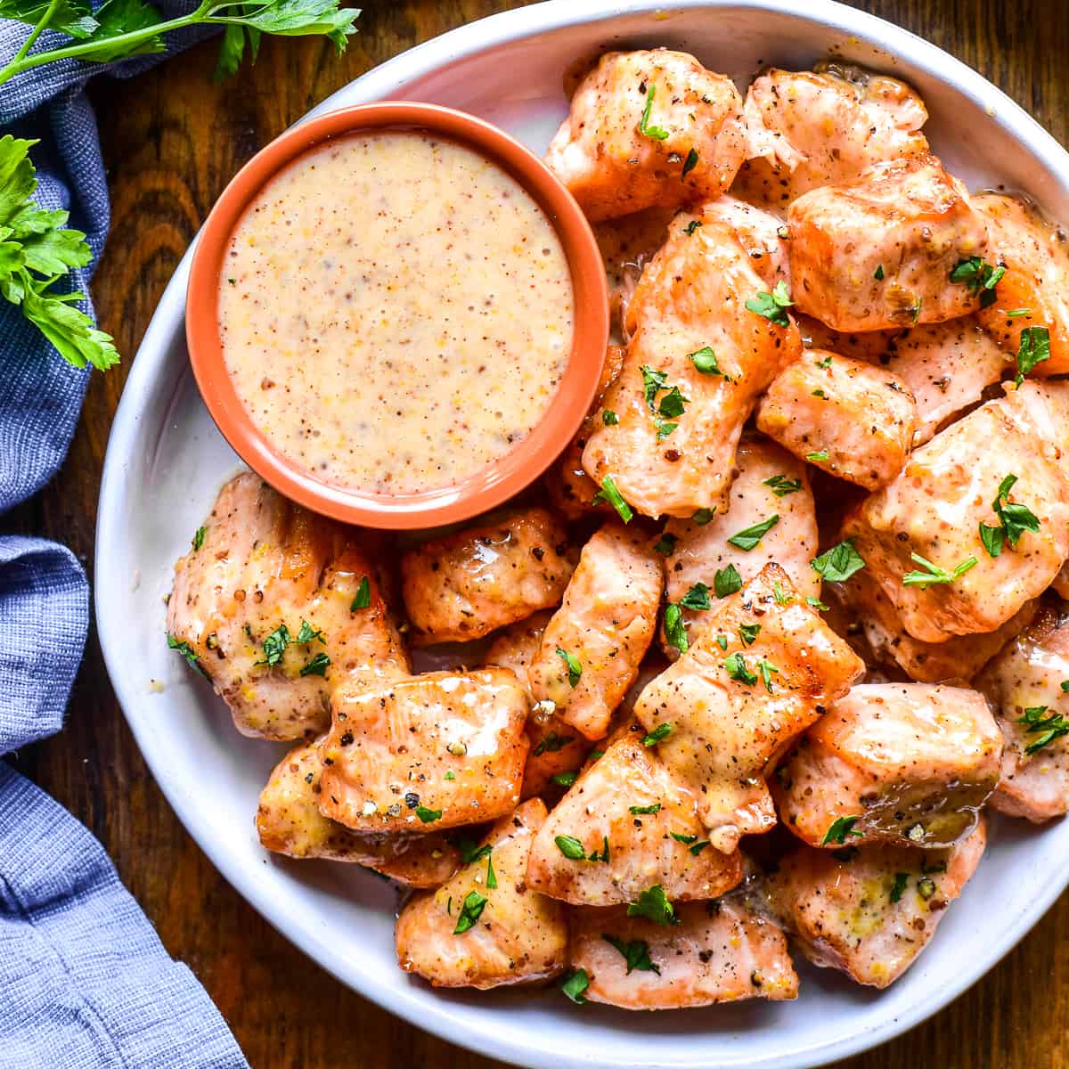 Air Fryer Salmon Bites - The Wooden Skillet