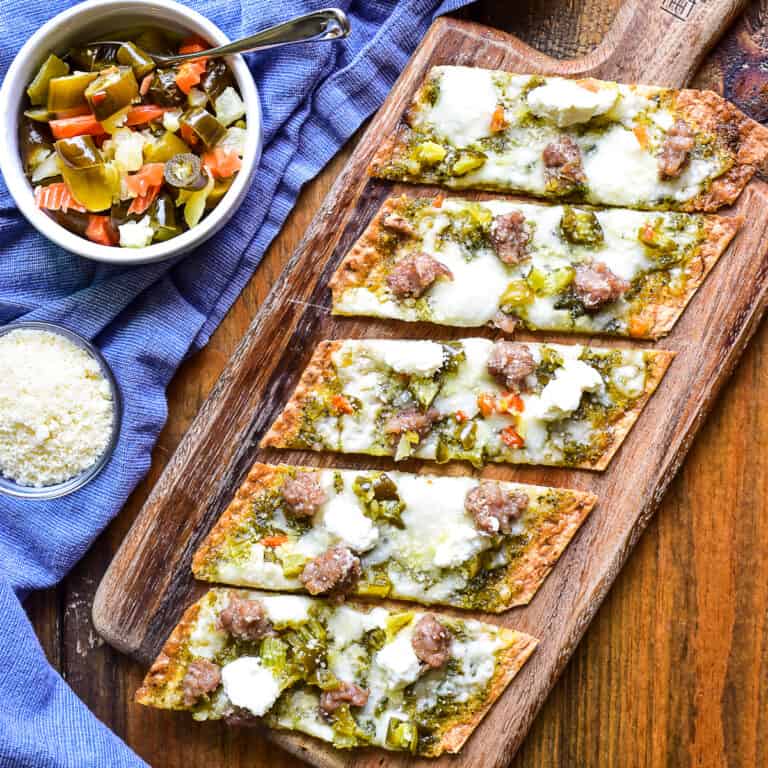 Sausage Ricotta Flatbread Pizza