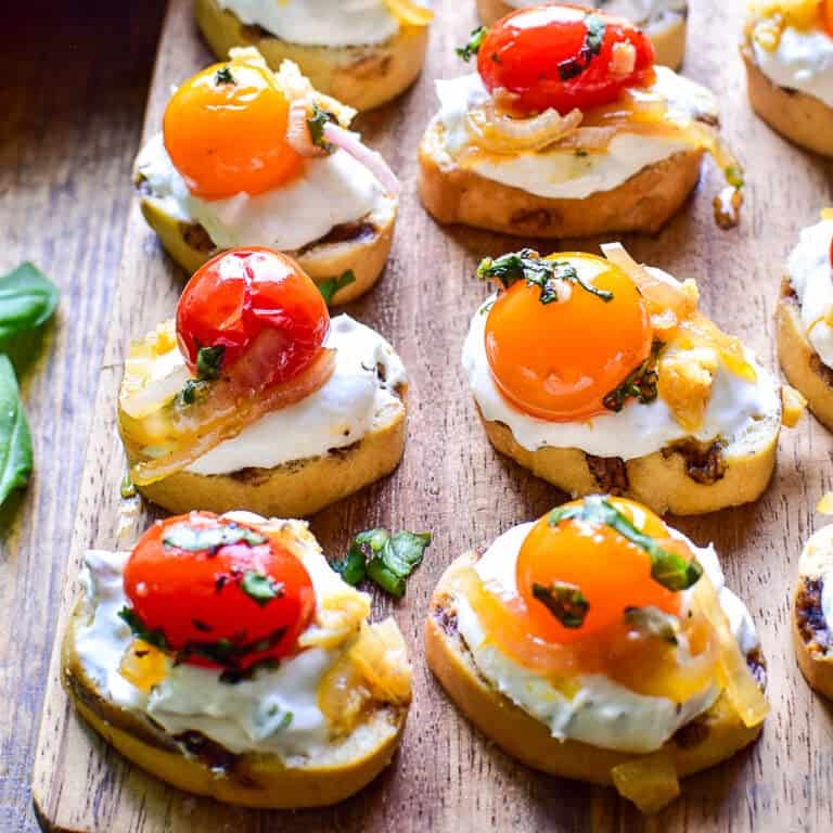 Blistered Tomato Bruschetta